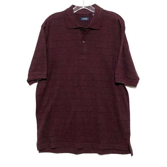 Izod Polo Shirt Mens M Striped Preppy Casual Office Comfort Normcore Everyday - Picture 1 of 7